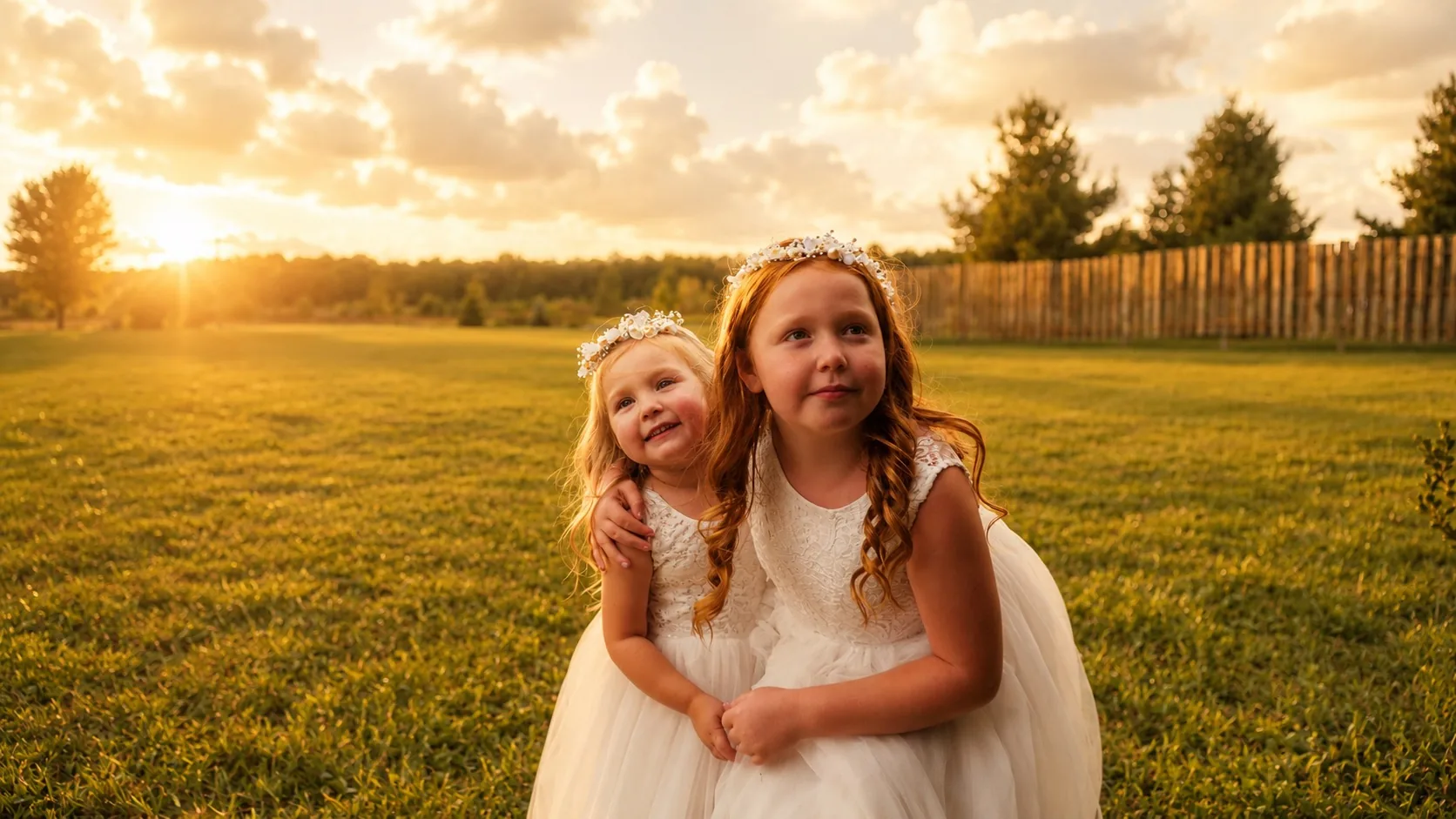 Bride and groom cinematic wedding portrait