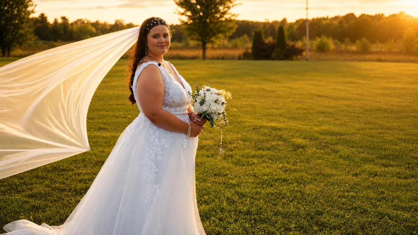 Bride portrait at golden hour